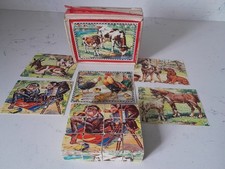 Vintage 1950s Hermann Eichhorn Wooden 12 Block Puzzle Animals Set West Germany