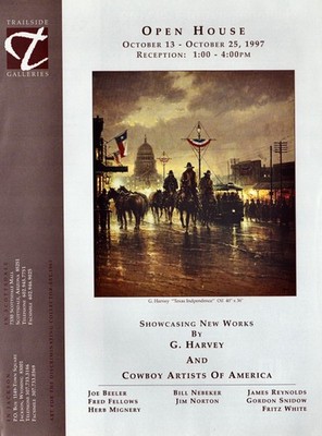 1997 G. HARVEY Art Gallery Exhibit Texas Independence 1-Page Magazine PRINT AD