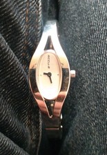 Accu.2 ladies' quartz watch with a silver-colored stainless steel strap.