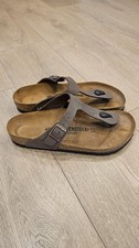 Birkenstock Gizeh Birko-Flor Nubuck Brown Slippers - UK 7.5 / 8