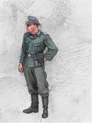 1/35 Resin WWII German Army Tanker Officer at rest F609