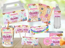 Personalised PINK SWEET ONE Party Favour Labels & Wrappers