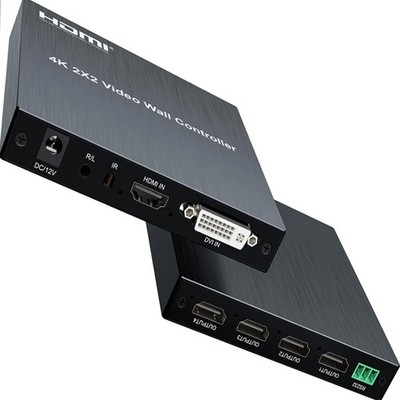 4K 2x2 Video Wall Controller HD DVI Video Wall Controller One Input 4 Output