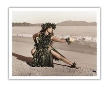 Dance of The Honu - Hawaiian Hula Dancer - Vintage Photograph by Alan Houghton