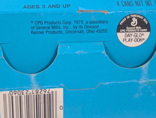 VTG 70s Kenner Play Doh Can Day Glo Full Set of 4 Package Complete CIB HTF 1979 - Picture 8 of 22