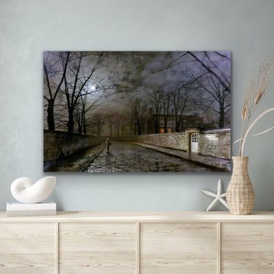 ''John Atkinson Grimshaw-Silver Moonlight1880 ''     Canvas Wall Art Picture Print