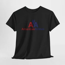 American Airlines Retro Logo Vintage Aviation Graphic Tee Charcoal T-Shirt S-5XL