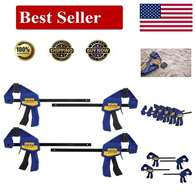 QUICK-GRIP 1964758 One-Handed Mini Bar Clamp 4 Pack, 6'', Easy-to-Use, Sturdy