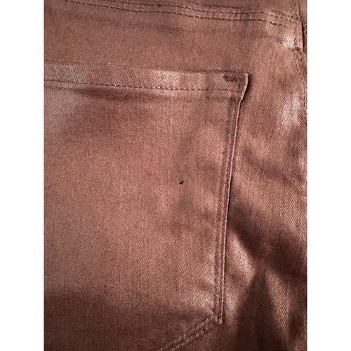 L'agence Margot Coated Crop High Waist Skinny Jeans Espresso Brown Size 28 - Picture 7 of 9