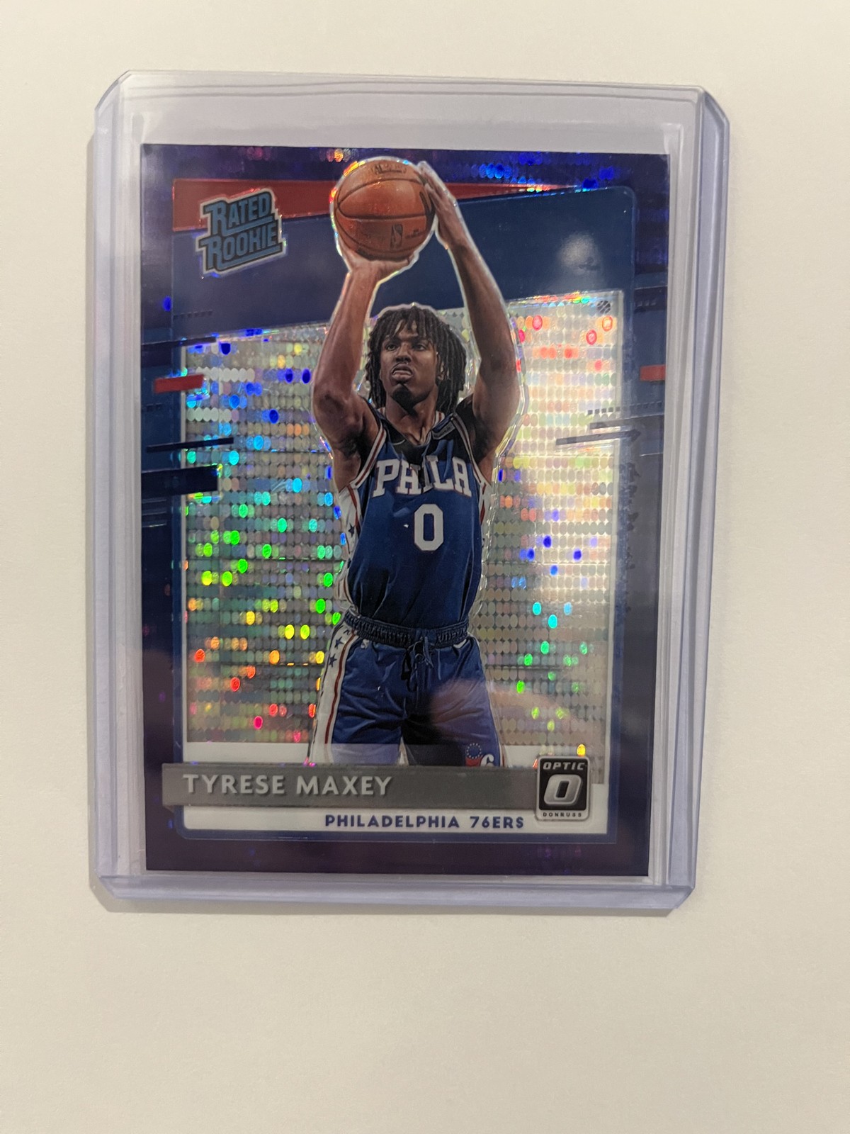 2020-21 Panini Donruss Optic - Rookie Tyrese Maxey #171 Purple Pulsar Prizm (RC)