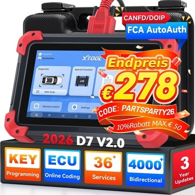 XTOOL D7 Bidirektionaler Scanner Alle System Diagnose Schlüsselprogrammierung DE
