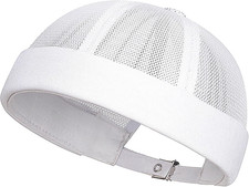 Mens Mesh Brimless Cap,Summer Skullcap Docker Beanie Hat
