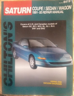 saturn coupe sedan wagon 1991 93 repair manual models sc sc1 sc2 sl1 sl2 sw1 s ebay ebay