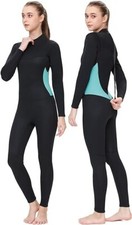 Womens Medium Wetsuit Full Body 3mm Wet Suit Neoprene Scuba Diving Black Teal