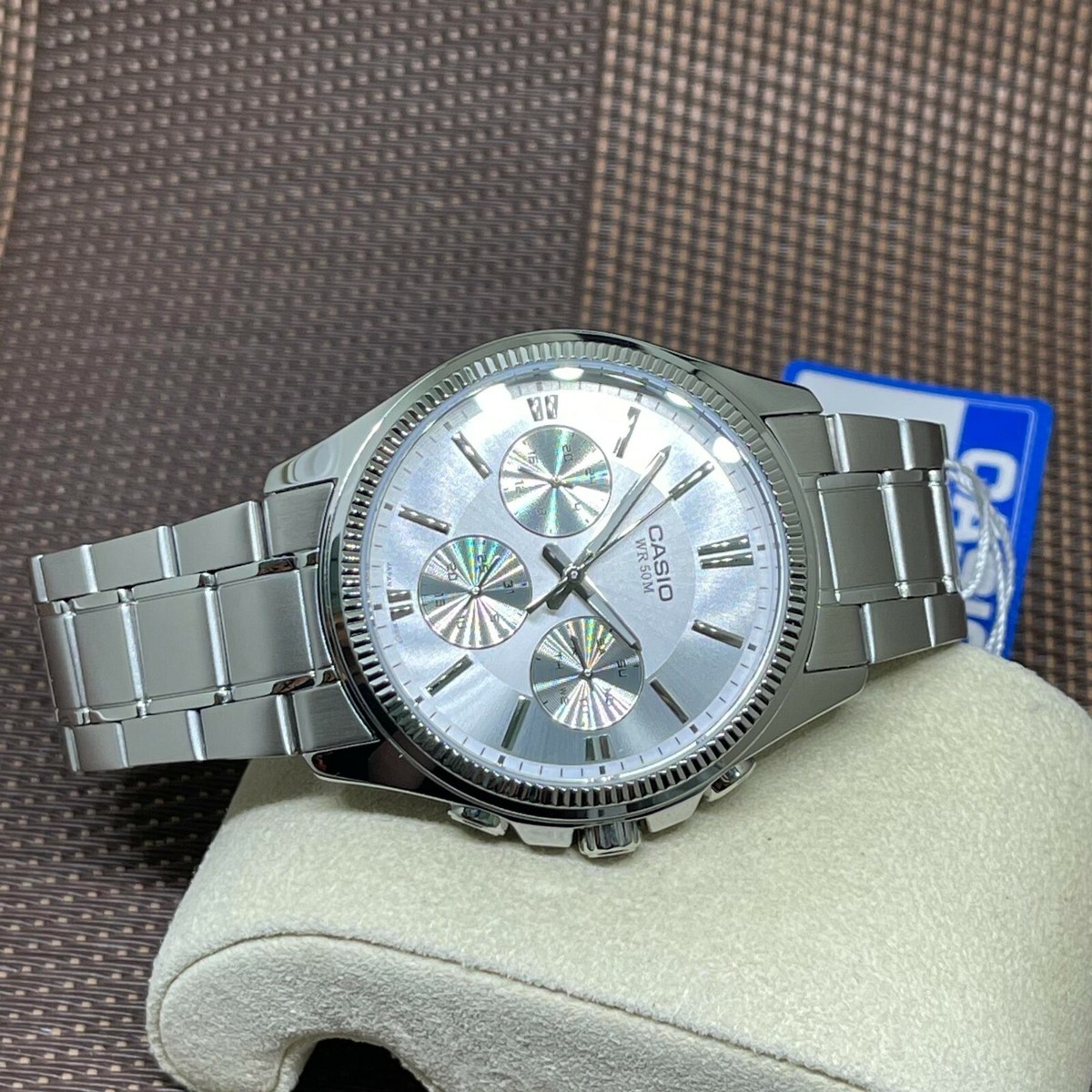 Casio MTP-1375D-7A Enticer Series Silver Analog Stainless Steel 