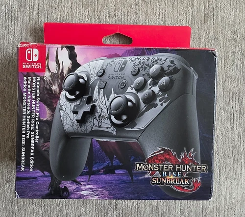 Nintendo Switch Pro Controller LIMITED EDITION Monster hunter Rise Sunbreak NEW