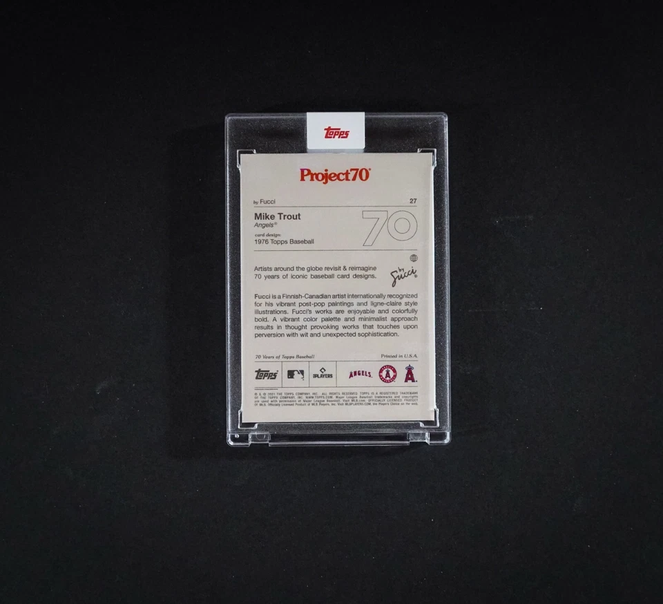 2021 Mike Trout Topps PROJECT 70 #27 by Fucci 1976 *In hand* Angels w/box - Image 2 of 2