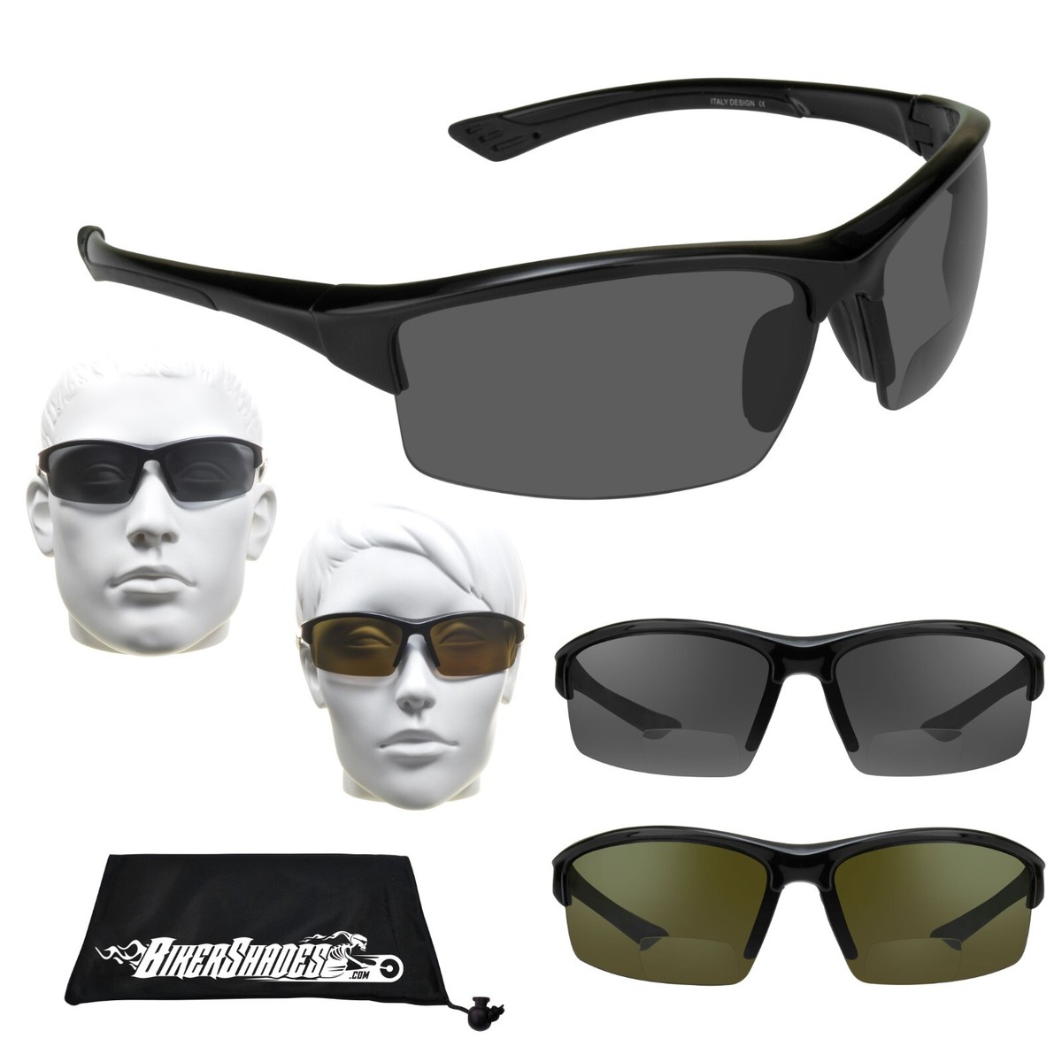 Polarized Bifocal Sunglass Readers Fishing Golf Cycle Motorcycle