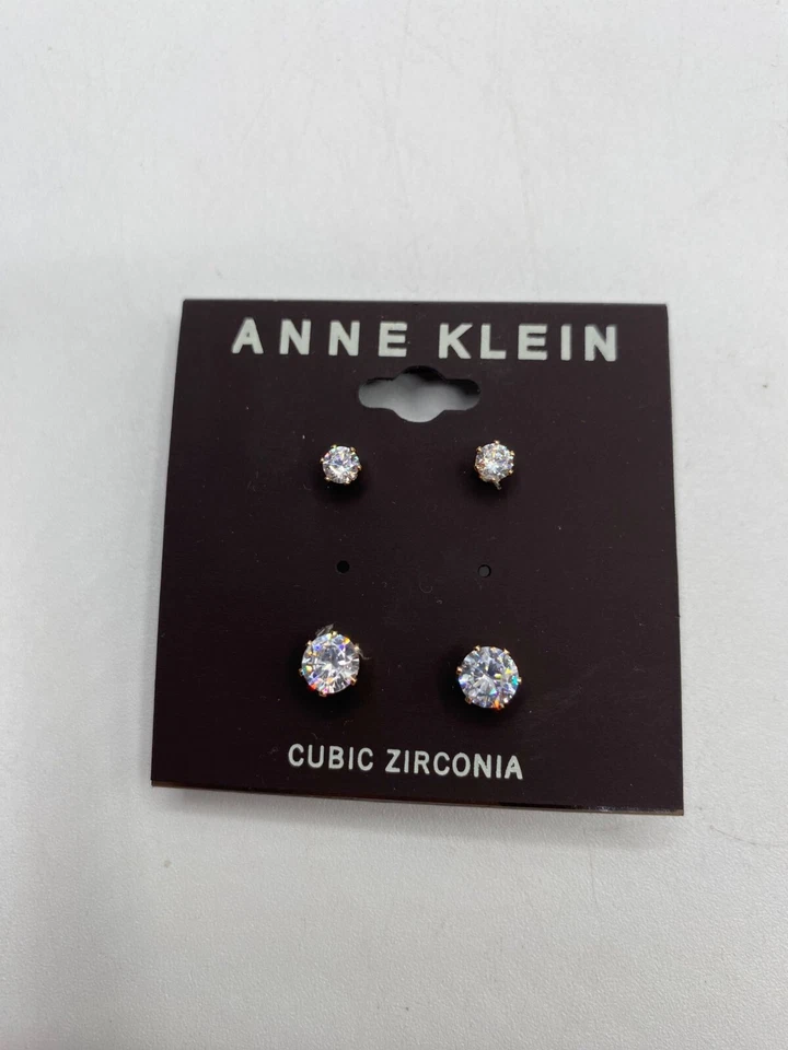 Elegante pendiente Anne Klein para mujer tono dorado circonita cúbica nuevo con etiquetas (falta un par) Foto 3 de 4