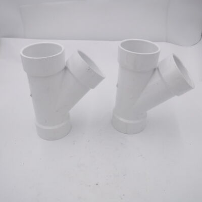 Lot of 2 Nibco 3'' Wye Pipe All Hub DWV White PVC 3'' x 3'' x 3'' C4810HD3