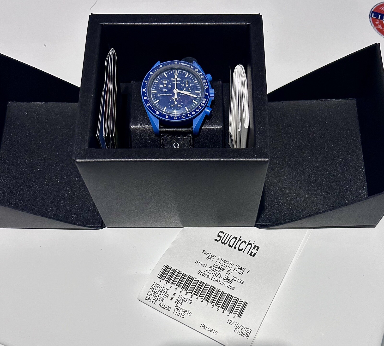 RARE New OMEGA x Swatch Moonswatch MISSION To NEPTUNE  SO33N100 Watch + Receipt image 5