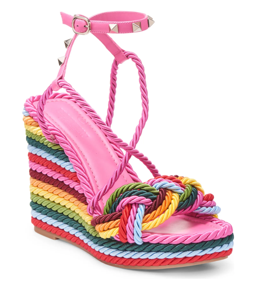 NIB $890 VALENTINO GARAVANI ROCKSTUD TORCHON RAINBOW