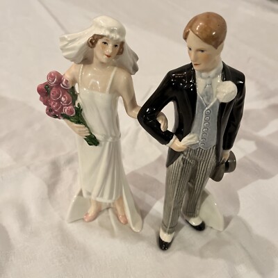 Goebel Her Treasured Day, Waiting for His Love 1925 Porcelain Figurines 