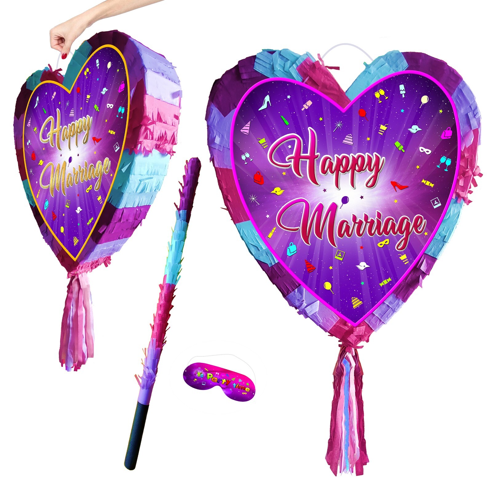 Marriage heart pinata party game event happy ceremony knot Nikah Shaadi wedding