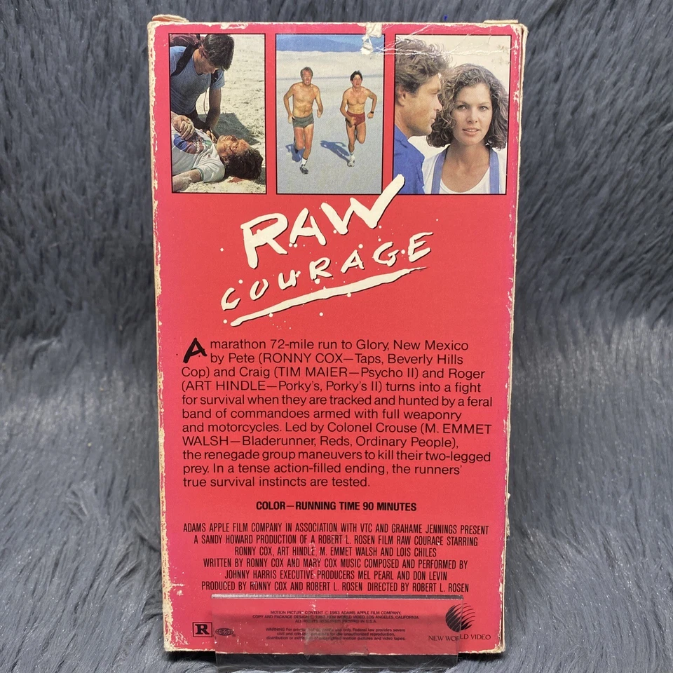 Raw Courage VHS Tape 1983 New World Video Adams Apple Action Movie Rare Film - Image 4 of 4