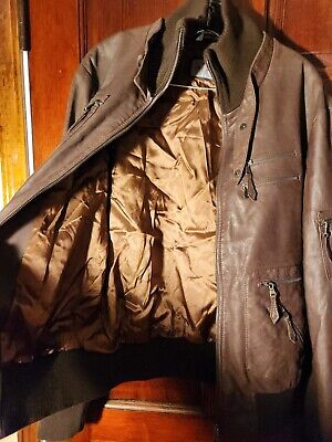 ITALY MADE 100% Genuine Leather Jacket Brown Bomber Vera ITALY MADE 100% Genuine Leather Jacket Brown Bomber Vera