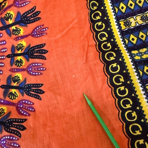 AFRICAN DASHIKI HAREM PANTS JUMPSUIT ROMPER ORANGE BLUE COTTON WOMENS FREE SIZE - Picture 7 of 22