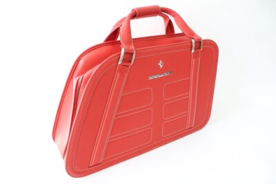 【希少品】Ferrari schedoni　レザーポーチ　トラベルバッグケース 2007-2012 Ferrari 599 Red Leather Schedoni Suitcase Luggage Bag | eBay