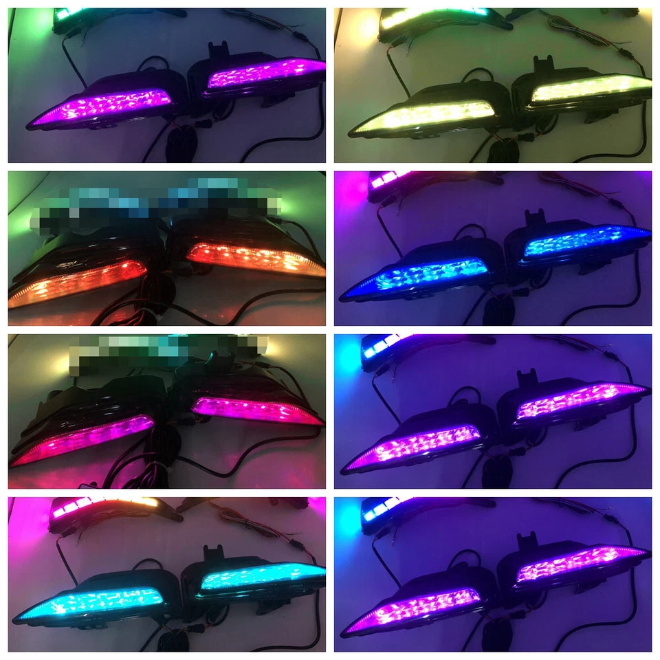 RGB LED Sequential Signal Fog Lights DRL For Infiniti Q50 Sport 2014-20 Retrofit Foto 2 de 4