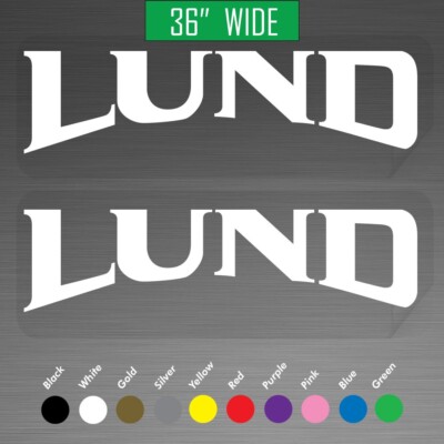 36'' Lund Boat Outboard Motor Marine Decals Vinyl Stickers Pair Set of 2