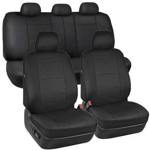 Juego de fundas y alfombrillas de cuero PU para asientos de auto interior completo para auto camión SUV Foto 2 de 4