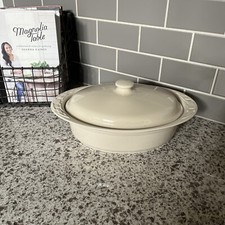 Longaberger 3 Quart Oval Roaster - Ivory - Made in USA