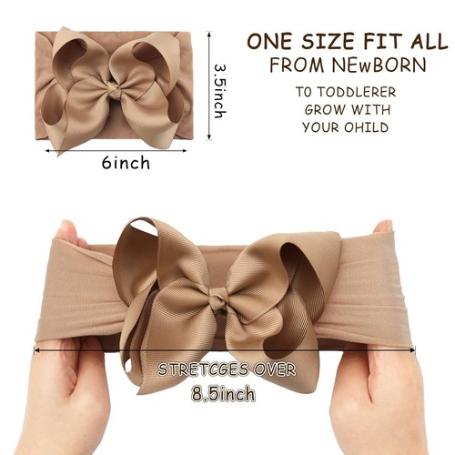 Baby Headbands with Soft Nylon Hairbands and Hair Bows for Newborn Toddler an... - Picture 5 of 6