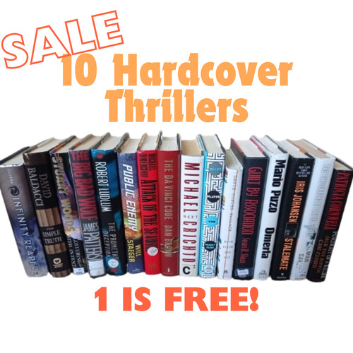 ⭐️ [SALE] Lot of 10 Hardcover Thrillers - ONE IS FREE