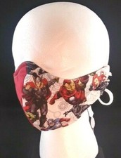 Cloth Face Mask, 2 Filter Layers, Nose wire, Elastic Tie, with Filter Pocket