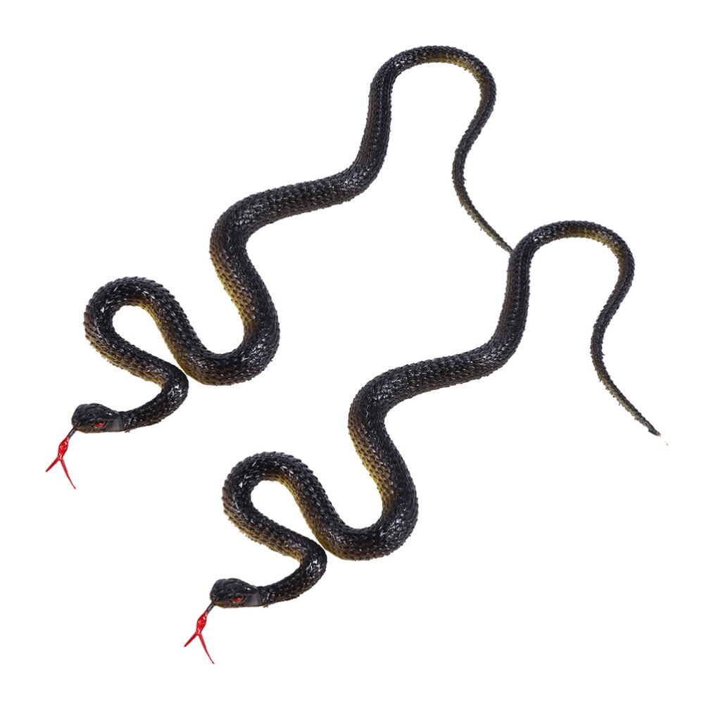 2PCS Simulation Snake Toys Rubber Snake Toys Prank Toys Artificial Snake Models