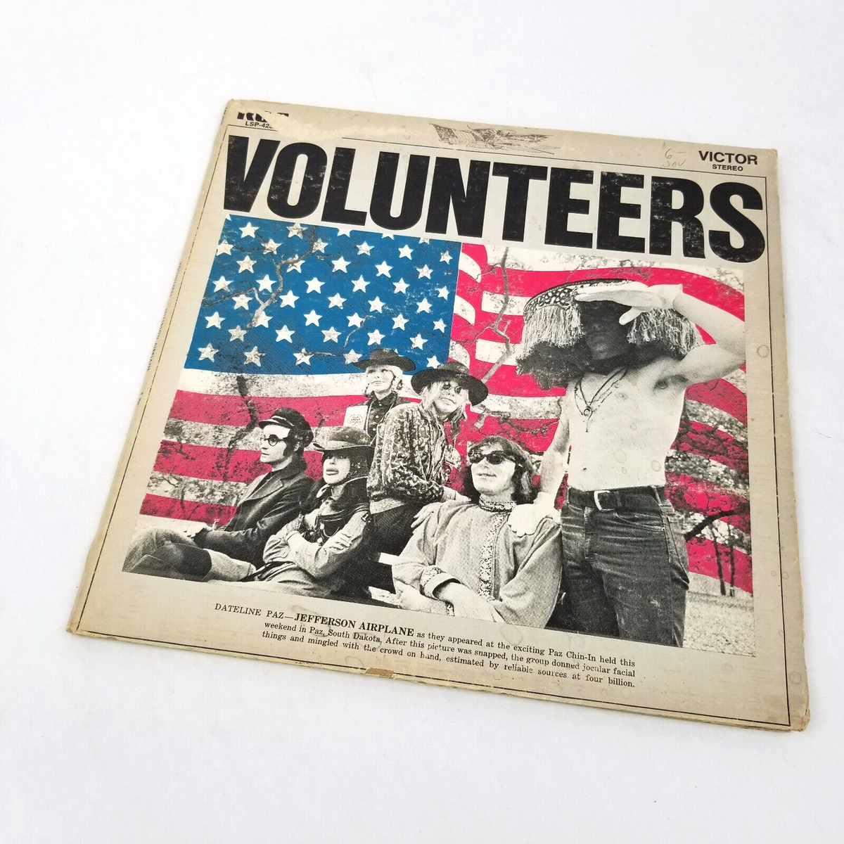 Jefferson Airplane Volunteers Vintage 1969 Vinyl Record LP Album