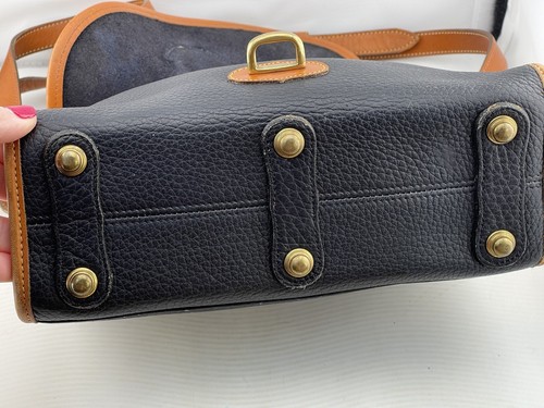 Vintage Dooney & Bourke Allwetter Leder Essex Handtasche USA kieselig schwarz - Bild 14 von 24