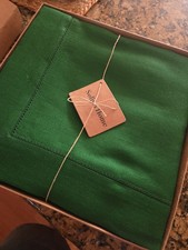 Solino Home 100 Linen Tablecloth 60x120 Garden Green Classic Hemstitch
