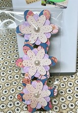 Handmade 3D Cardstock Flower Sticker Embellishments Water-spots Gold 329