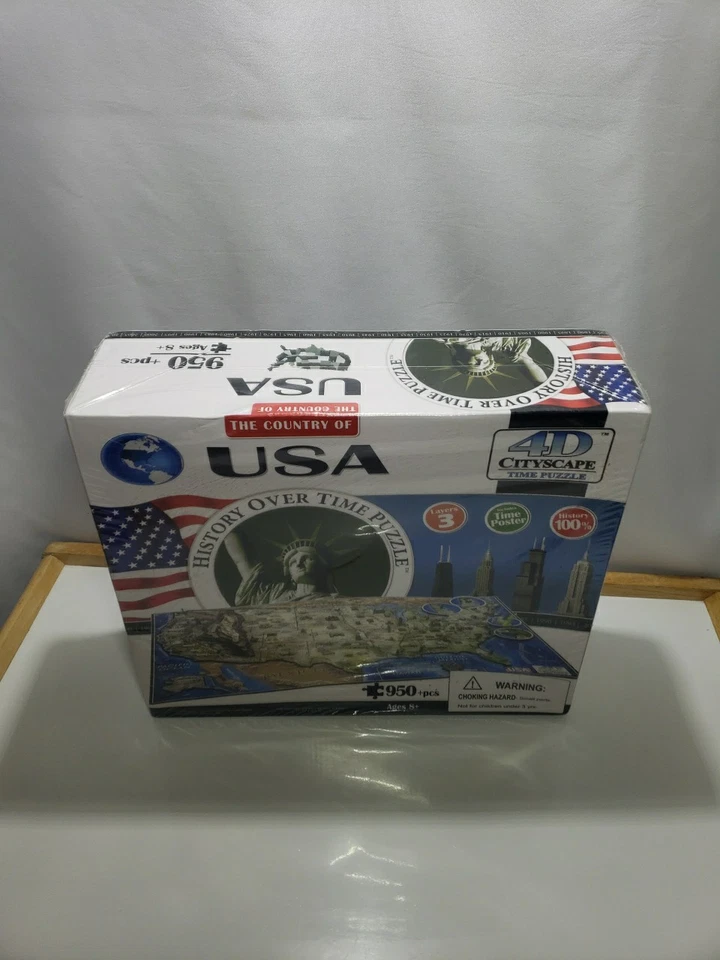 Rompecabezas Paisaje Urbano 4D EE. UU. Historia Con el Tiempo Rompecabezas 950 Piezas Nuevo Sellado Foto 3 de 4