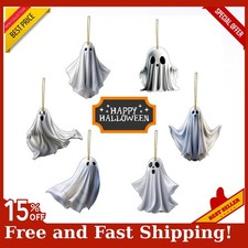 6 Pcs Halloween Hanging Ornaments for Tree Cute White Little 1, Ghost-a-541