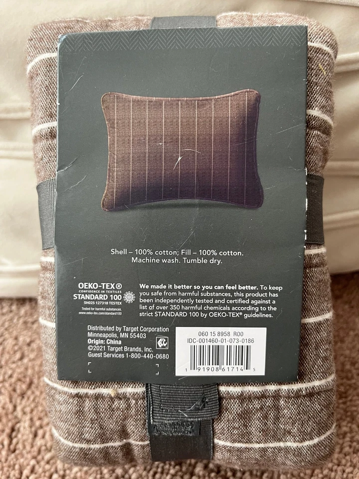 Funda de almohada a rayas de franela estándar Threshold, nueva Foto 3 de 3