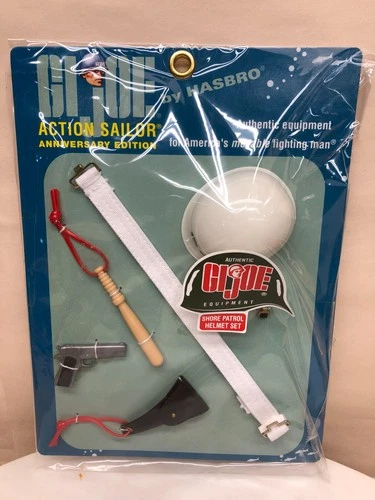 G I JOE HASBRO ACTION SAILOR  40th ANNIVERSARY EDITION SHORE PATROL HELMET SET