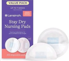 Lansinoh Stay Dry Disposable Nursing Pads 200 Counts Super Absorbent Breast New
