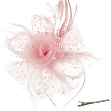 Women Fascinators Hats Flower Headband Clip Tea Party Headwear Girls Wedding